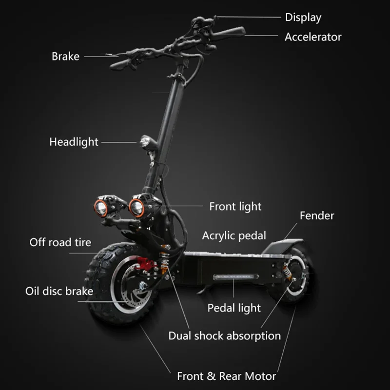 JS внедорожный электрический скутер 1" 3200 Вт 60 в 80 км/ч E скутер взрослый складной Escooter samsung батарея Patinete Eletrico Hoverboad