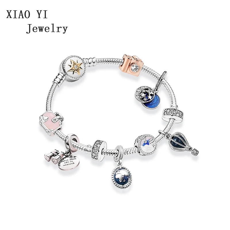 

XIAOYI jewelry 100% pure silver winter Christmas dream trip beaded ZT0417 bracelet set temperament to send girlfriend gifts