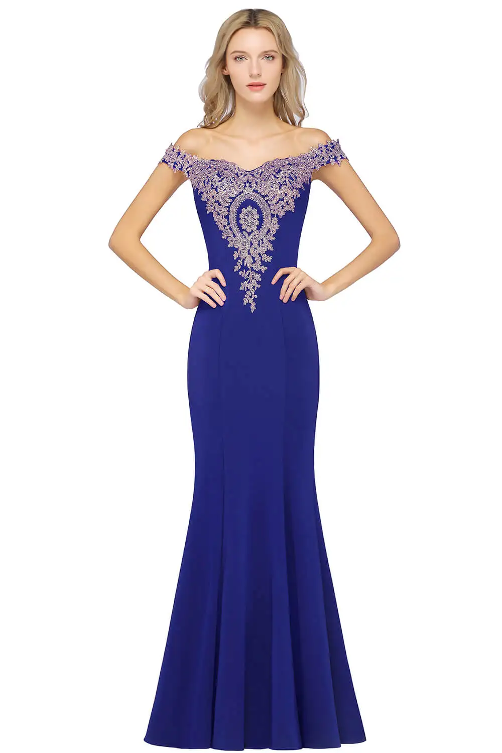 Robe de Soiree Новое бордовое кружевное вечернее платье с кристаллами элегантное розовое вечернее платье с рукавами-крылышками Vestido de Festa - Цвет: Синий