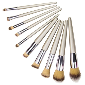 

10Pcs Champagne Gold Makeup Brushes Set Concealer Blusher Eyeliner Brush Cosmetic Powder Foundation Eyeshadow Beauty Brush Tools