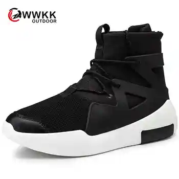 

WWKK Brand Running Shoes for Men Mesh Breathable Spring Men Outdoor Sports Shoes Fly Weave Comfortable Fitness Men Sneakers