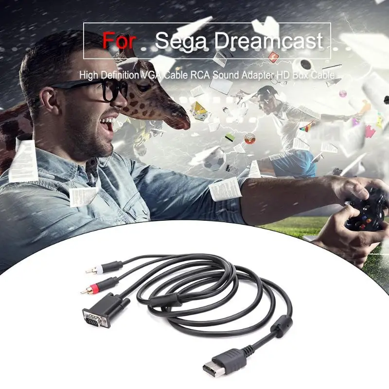 Высокое разрешение VGA кабель RCA звук адаптер HD коробка кабель для sega Dreamcast