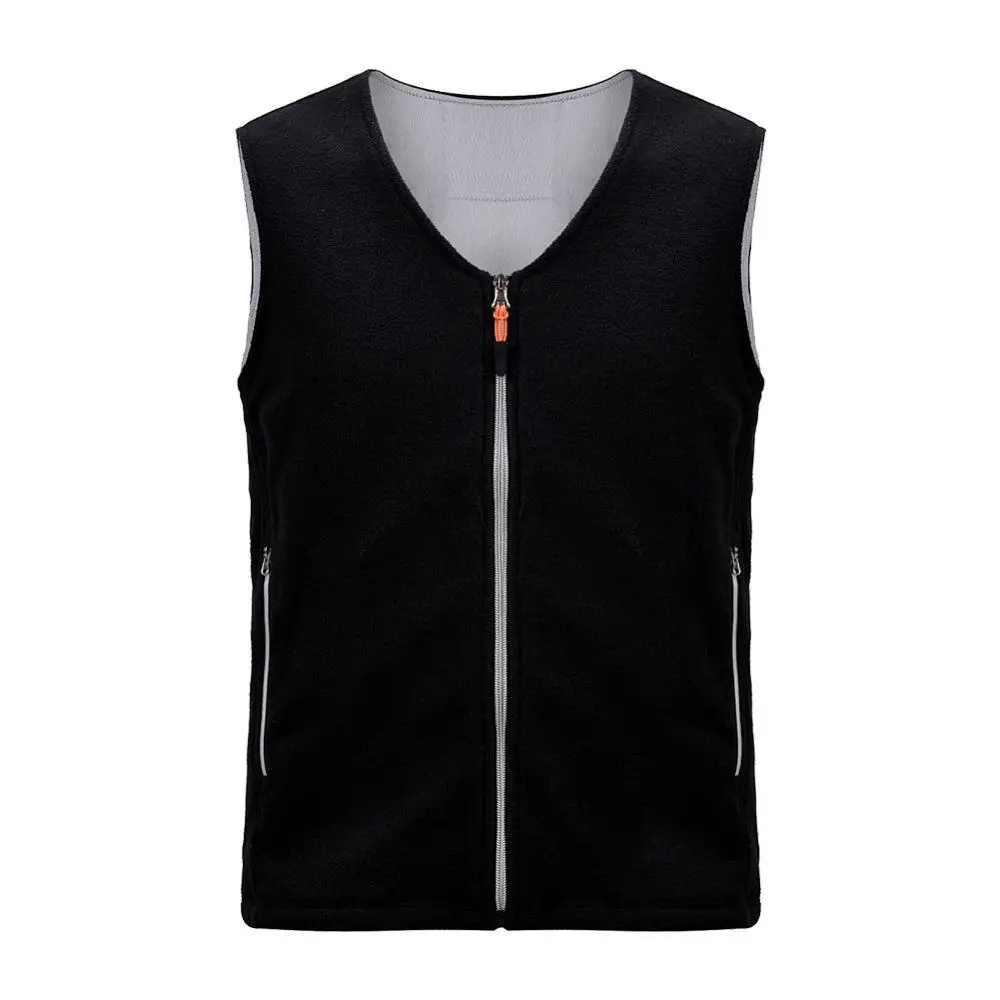 Black Men Outdoor Usb Infrared Heating Vest Winter Electric Battery Powered Heated Vest Warm Body Heat Jacket Adjustable Temperature - Цвет: Black