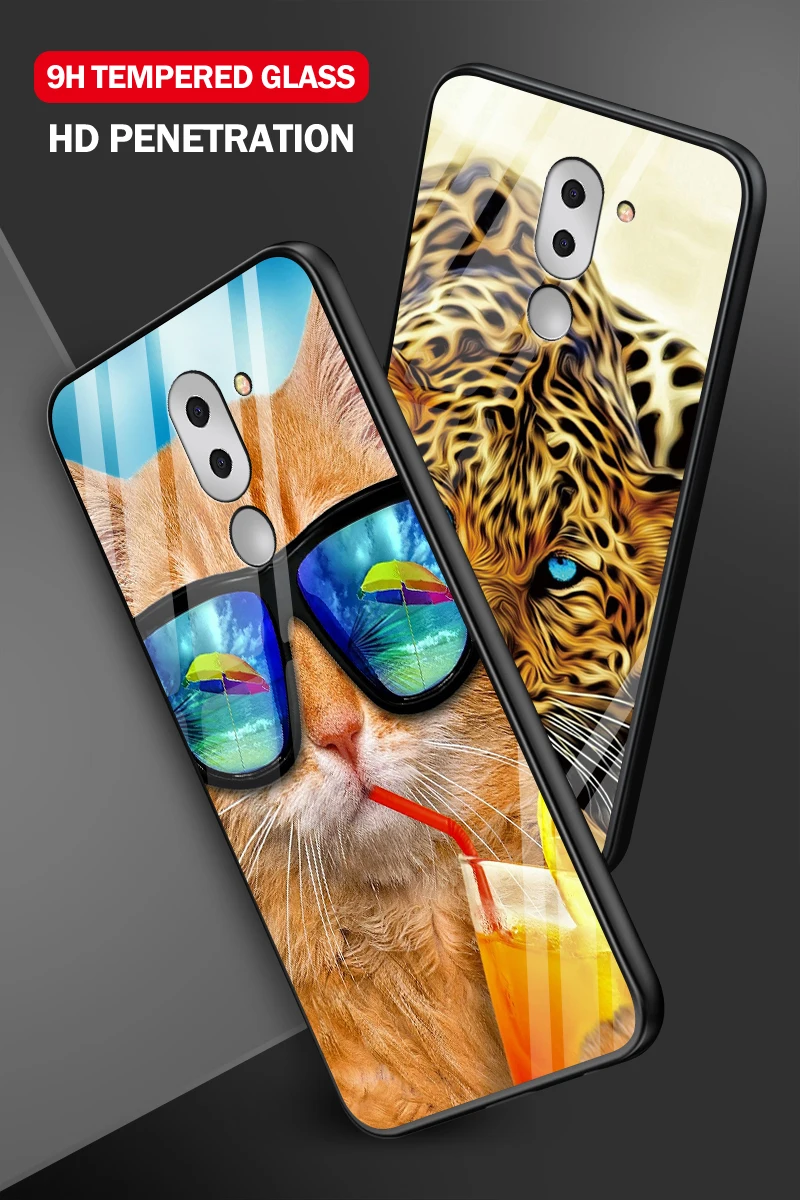 Для Huawei Honor 6X 7X 7C 7A 8A 8X9 облегченное закаленное стекло Крышка для Y6 Y9 Y7 премьер-профессионал Magic2 модные жесткие чехлы для телефона
