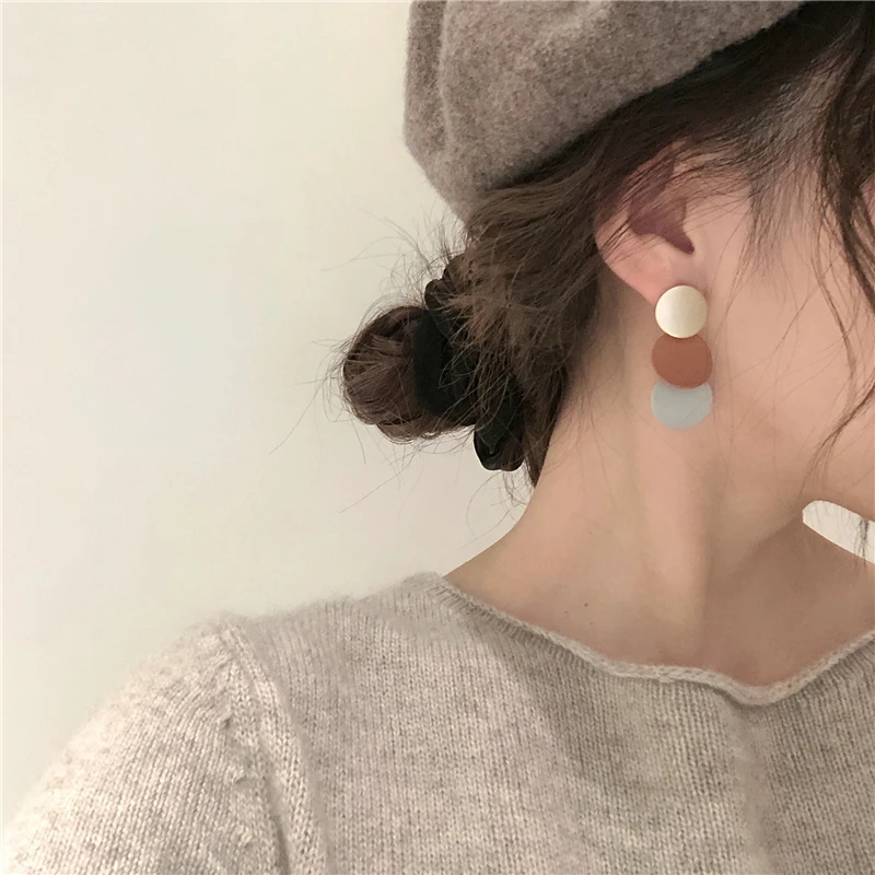 Autumn And Winter Literary Vintage Hairball wood Enamel Drop Earrings for Women Girl Party Jewelry drop earrings dangle earrings