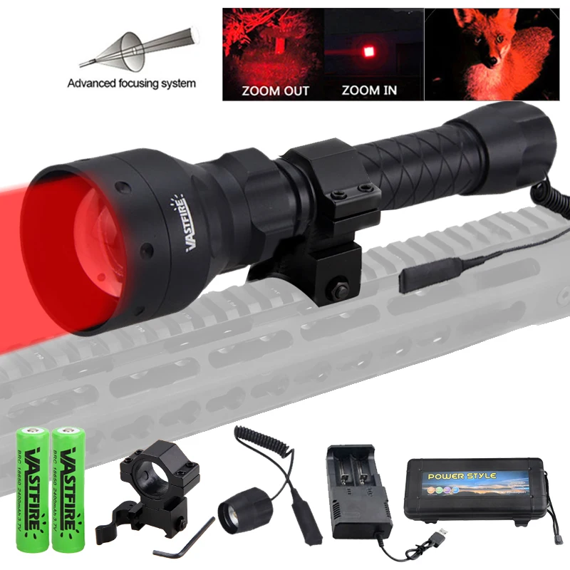 Ferroviário com Montagem Tactical Scout Zoomable Rifle Caça Lanterna Arma Militar Led Arme Caber 20mm Clipe T50 Luz 35 caber 20mm ferroviário com montagem clipe