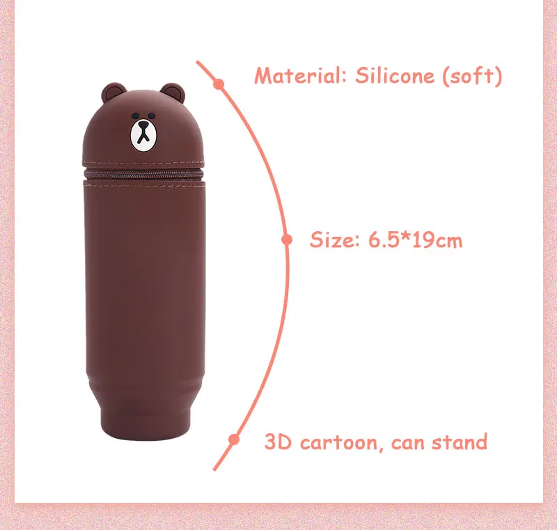 Pen Container Cartoon Gel Supplies Telescopic Pencil Kids for Case School 3D Office Silica