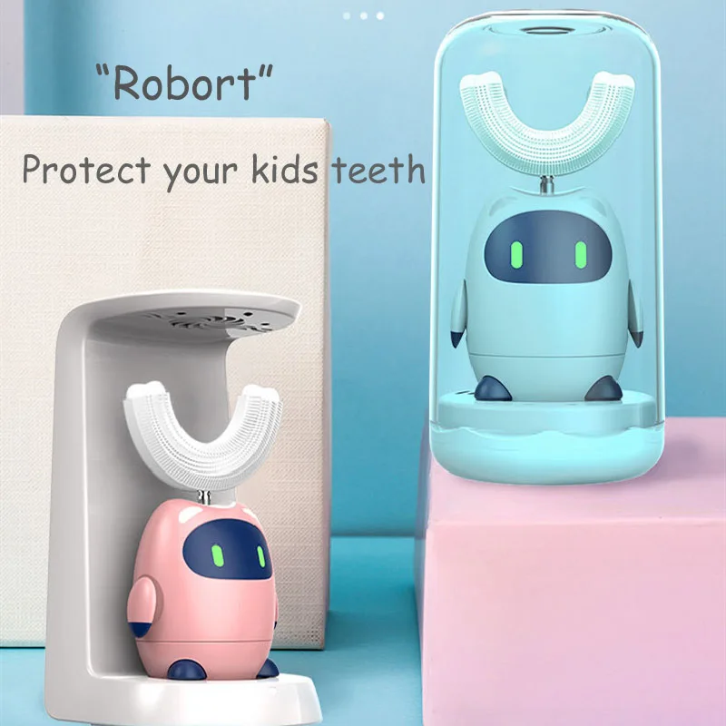 360 degree U shaped smart sonic electric toothbrush for kids wall-mounted rechargeable children waterproof automatic tooth brush 360 degree U shaped smart sonic electric toothbrush for kids wall-mounted rechargeable children waterproof automatic tooth brush