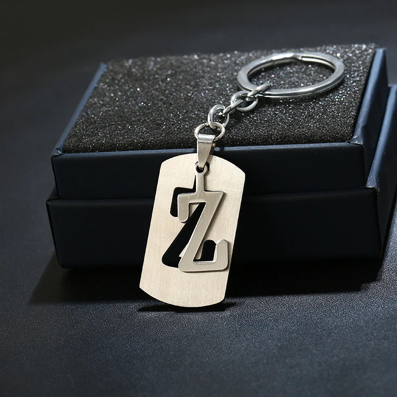 Z Новинка, сделай сам, A-Z, буквы, брелок для мужчин, серебряный металлический брелок для женщин, автомобильный брелок, простая буква, имя, держатель для ключей, вечерние, подарок, ювелирное изделие - Цвет: Z