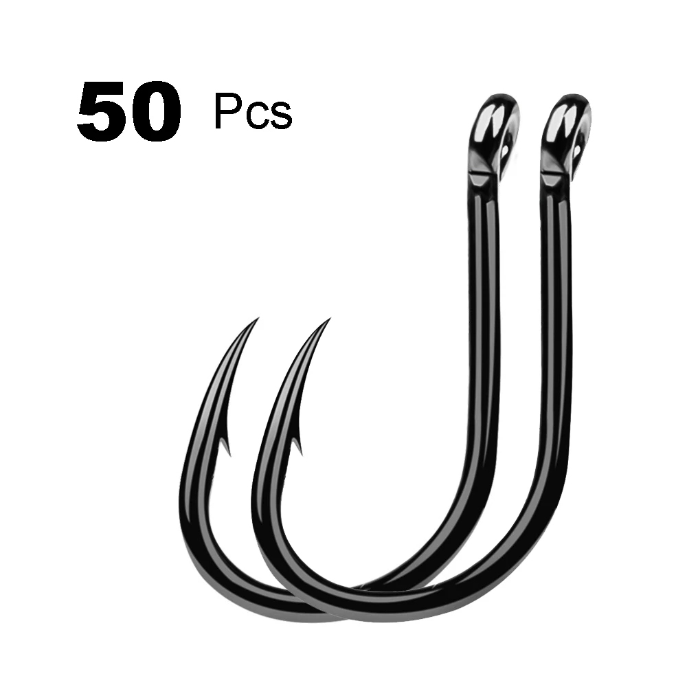 Рыболовные крючки высокоуглеродистые 50 шт./лот с зазубринами одним крючком для