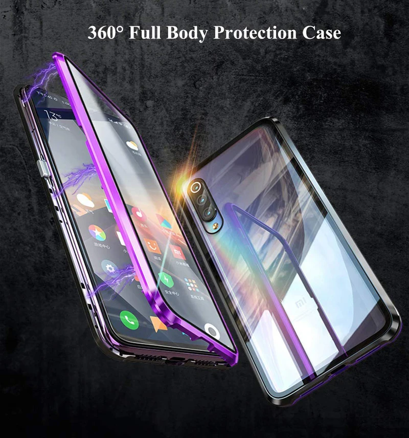 Двусторонний чехол с магнитной адсорбцией на 360 градусов для mi Xiao mi 9 9T CC9 CC9e Se Pro чехол для телефона