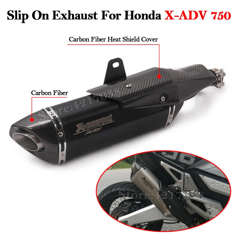 Slip On Motorcycle Exhaust Pipe Muffler Escape Modified Tube Header Front Link Pipe For Honda X-ADV 750 X ADV750 ADV Full System - Цвет: Черный