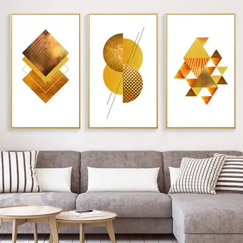 

Tawa Minimalist Golden Abstract Canvas Painting for Interior Room Wall Art Print Poster Modern Home Living Room Home Decoration