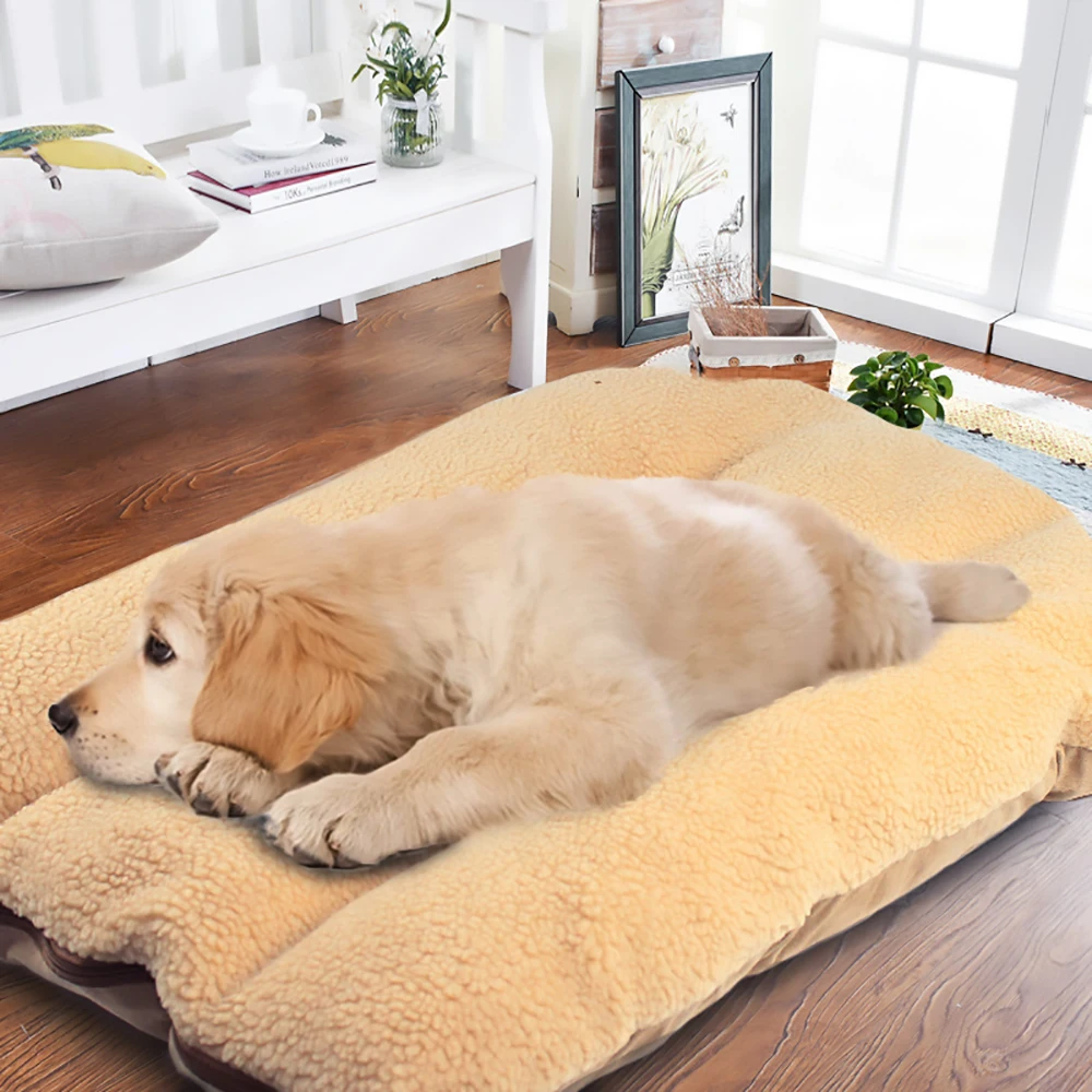 

Warm Dog Bed Mat Memory Foam Dog Matress For Large Dogs Washable Available on both sides Puppy Cat Fleece Beds mats