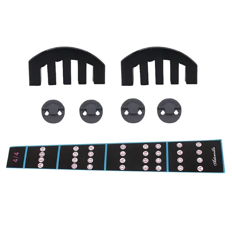 7 Pieces Rubber Violin Practice Mute Set, Included 2 x Claw Style Mute and 4 x Round Tourte Style Mute and 1 x Violin Note Stick