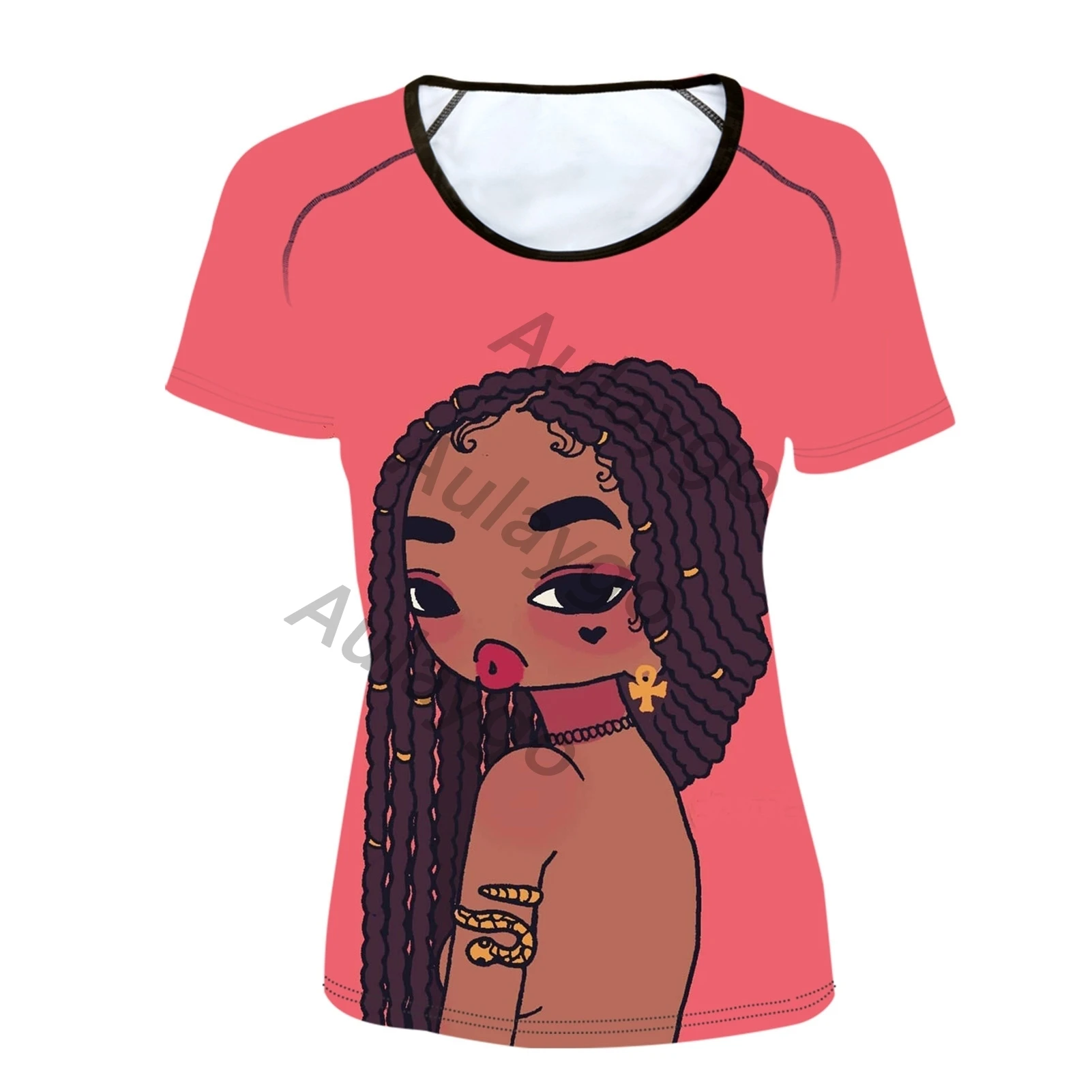 

Aulaygo Summer New Black Magic Pattern 3D Print Female T Shirt Soft Tops And Tees Hot Sale Style Short T-shirts Camiseta Mujer