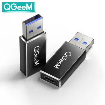 

QGeeM USB 3.1 Type C Female to USB 3.0 Male Port Adapter 10Gbps Type-A Connector Data Sync Adapter Connector for Macbook Google