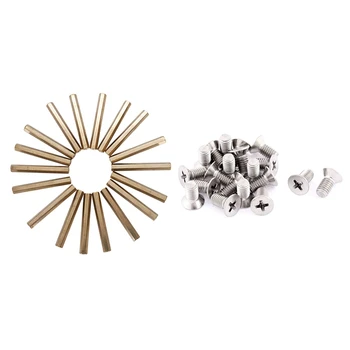 

20 Pcs M3X40mm Gold Tone Female Thread Standoff Hexagonal Spacer with M5 x 10mm Screws 20 Pcs