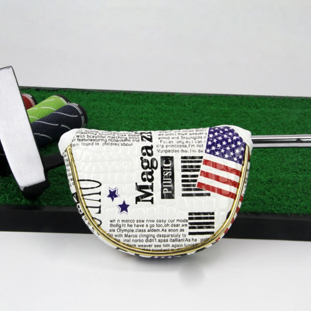 PU Golf Mallet Head Cover Center Putter Sleeve and Golf Ball Stamp Skull Stamper Seal Impression Symbol Golf Accessories