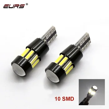 

EURS 10PCS LED Car light T10 7020 10 SMD led Width Indication Light W5W 194 LED License Plate Bulb clearance lights car styling