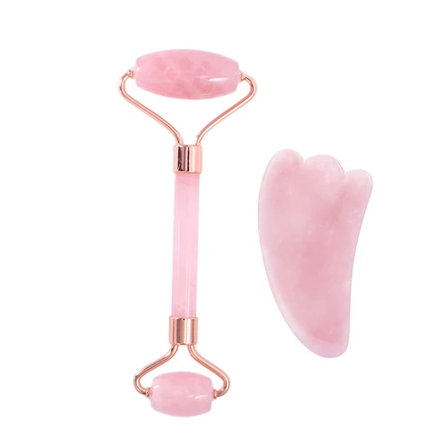 Jade Roller Gua Sha Set Facial Beauty Skin Care Slim Tools Rose Quartz Massager for Face Body Neck Relax Anti Wrinkles
