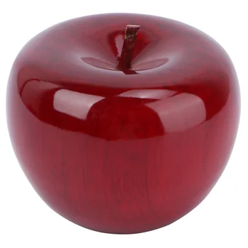 

1pc Christmas Apple Adornment Apple Model Decoration Sandalwood Craft (Red)