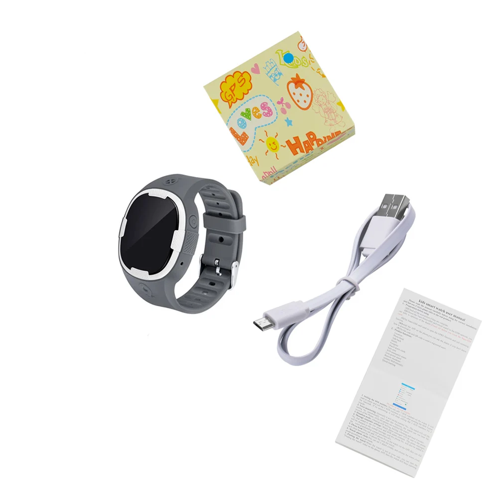With box(Gray) Gps детские часы с системой слежения GPT18 водонепроницаемый gps браслет для отслеживания устройств наручные часы ошейник Двухсторонняя связь устройство слежения - Цвет: With box(Gray)