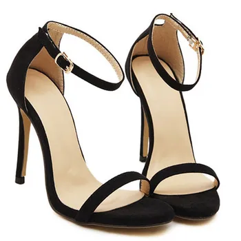 

Thin heel open toe sandals 2020 fashion women's shoes solid color straight size size
