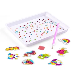 Kit de pegatinas de pintura de diamantes grandes para niños, Kit Digital DIY 5D, pegatinas artesanales de animales de colores