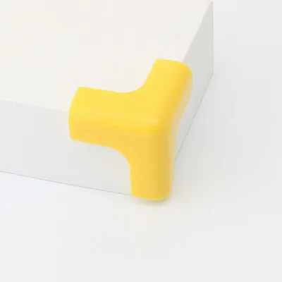 4 Pcs Baby Safety Anti-collision corner T Shape Candy Colors Dining Table Bed Protector Cover Waterproof Children Furniture Yellow