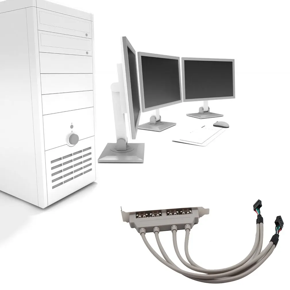 Высокое качество PC материнская плата 4 Порты USB2.0 концентратор с 9 Pin Header сзади