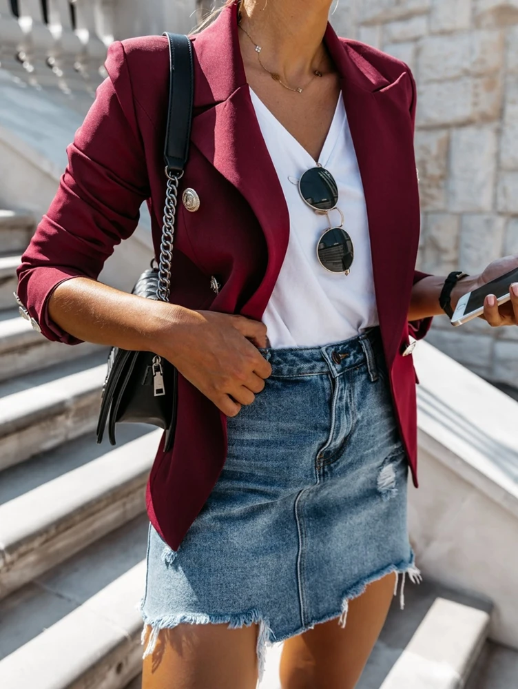 

OEAK Women Cardigan Jacket Long Sleeve 2019 New Fashion Autumn Winter Turn-Down Collar Women Solid Coats Plus Size XL