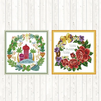 

Castle Cross Stitch Sets DIY Handmade 14ct 11ct Count Print Canvas DMC Cotton Thread Printed Canvas Needlework Embroidery Crafts