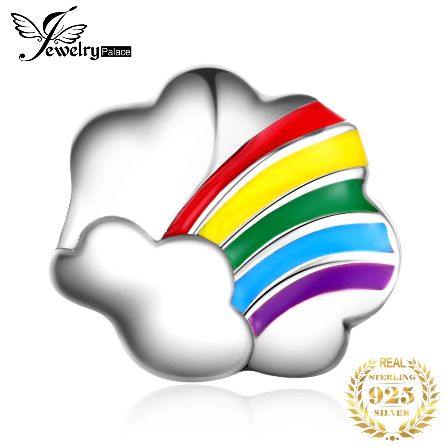 

JewelryPalace 925 Sterling Silver Rainbow Cloud Beads Charms Silver 925 Original Fit Bracelet Silver 925 original Jewelry Making