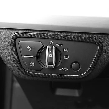 

Loyalty for Audi Q5L 2018 2019 Interior Headlight Headlamp Adjustment Frame Cover Trim ABS Carbon Fiber Car Accessories Styling