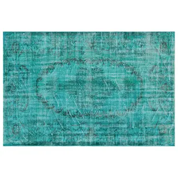 

Handmade Turquoise Vintage Overdyed Turkish Area Rug 182x267 Cm-5'12''X8'9''