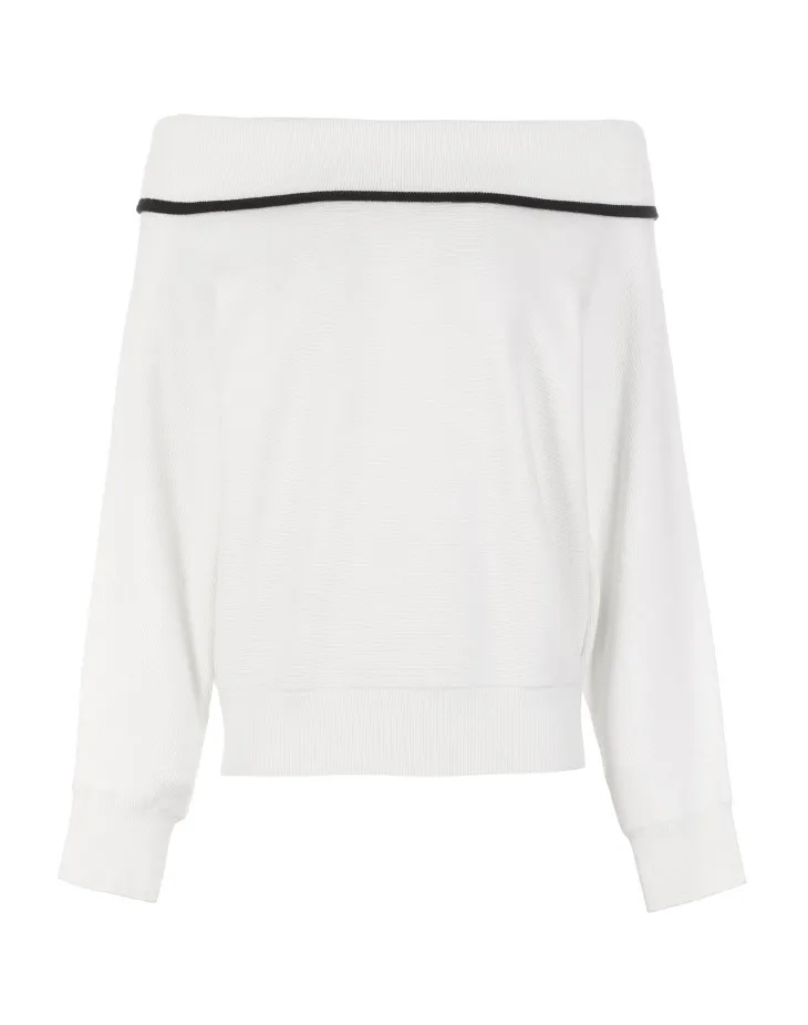 Vero Moda женский Ins стиль вырез лодочкой Присборенная Талия с заниженным плечом рукава трикотажные | 319113506