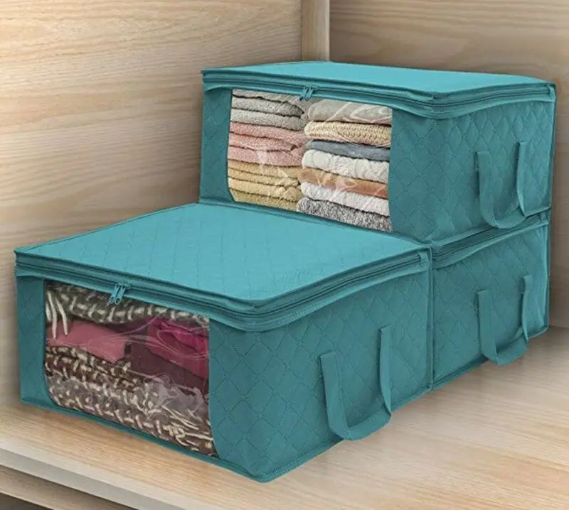 Quilt Large Storage Bag Clothes Laundry Duvet Bed Pillow Shoes Under Bed Box SAM 