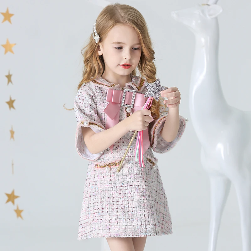 Модное классическое дизайнерское для платье девочек детское повседневное милое элегантное платье принцессы с короткими рукавами для детей от 3 до 8 лет, одежда для девочек