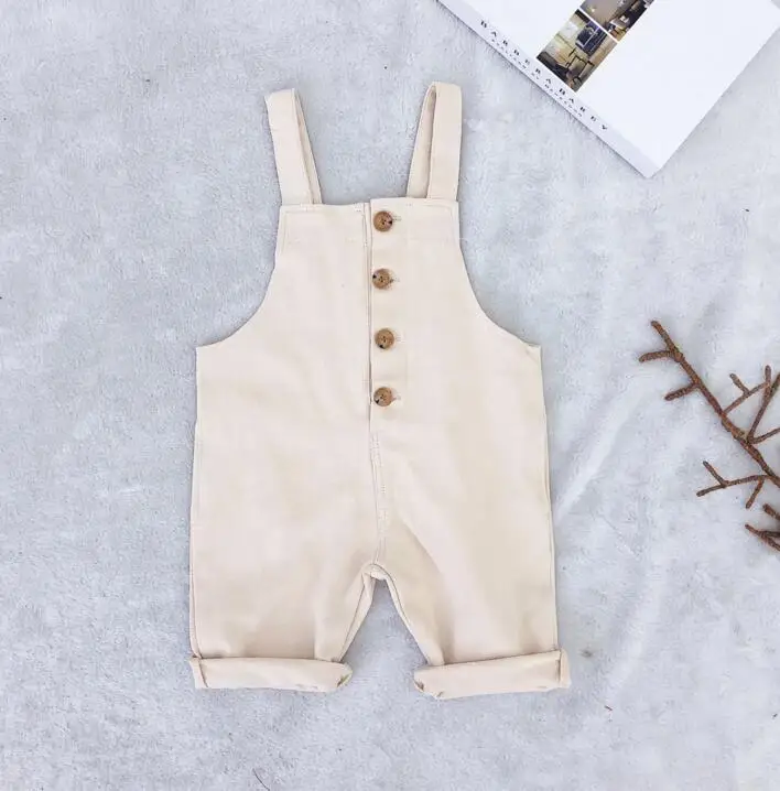 Beige Весенние модные однотонные комбинезоны различных цветов для мальчиков и От 1 до 5 лет корейский стиль детские свободные брюки, подходящие для любого размера, кто носит зубные скобы - Цвет: Beige