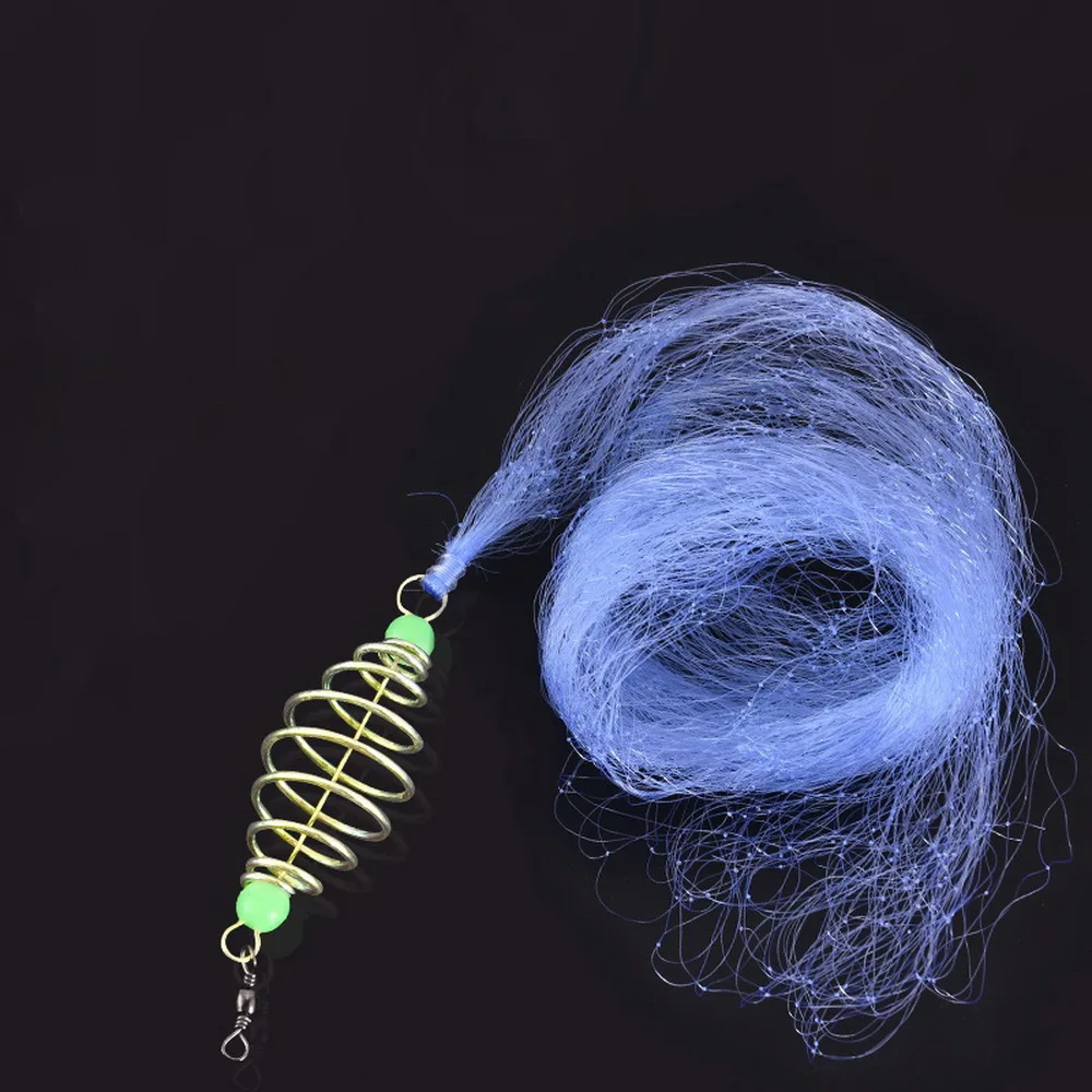 Spring Shoal Fishing Net with Night Luminous Bead Ball Solid Ring Fishing Connector For Freshwater Tackle Supplies 1pc
