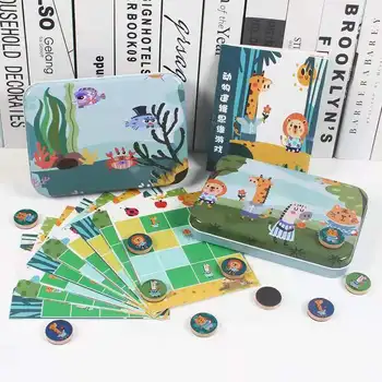 

DIY Kids Memory Training Matching Pair Game Early Educational Interactive Puzzles Toys Birthday Gifts For Children With Iron Box