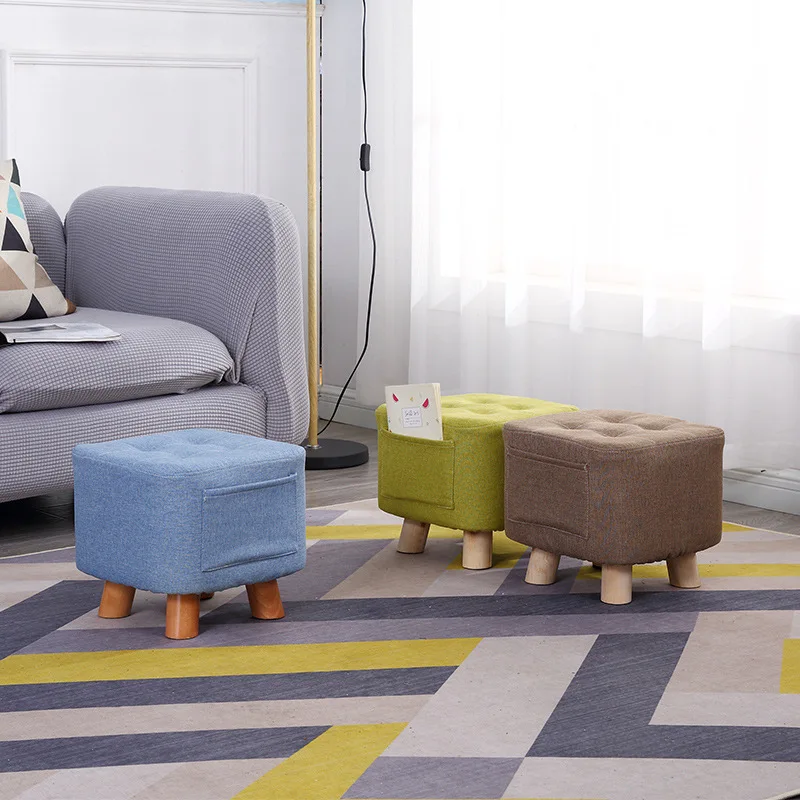Taburete Madera Sitting Room Small Stool Creative Solid Wood Square Low Chair Lovely Sofa Cloth Shoes Bench Silla Mecedora Bebe