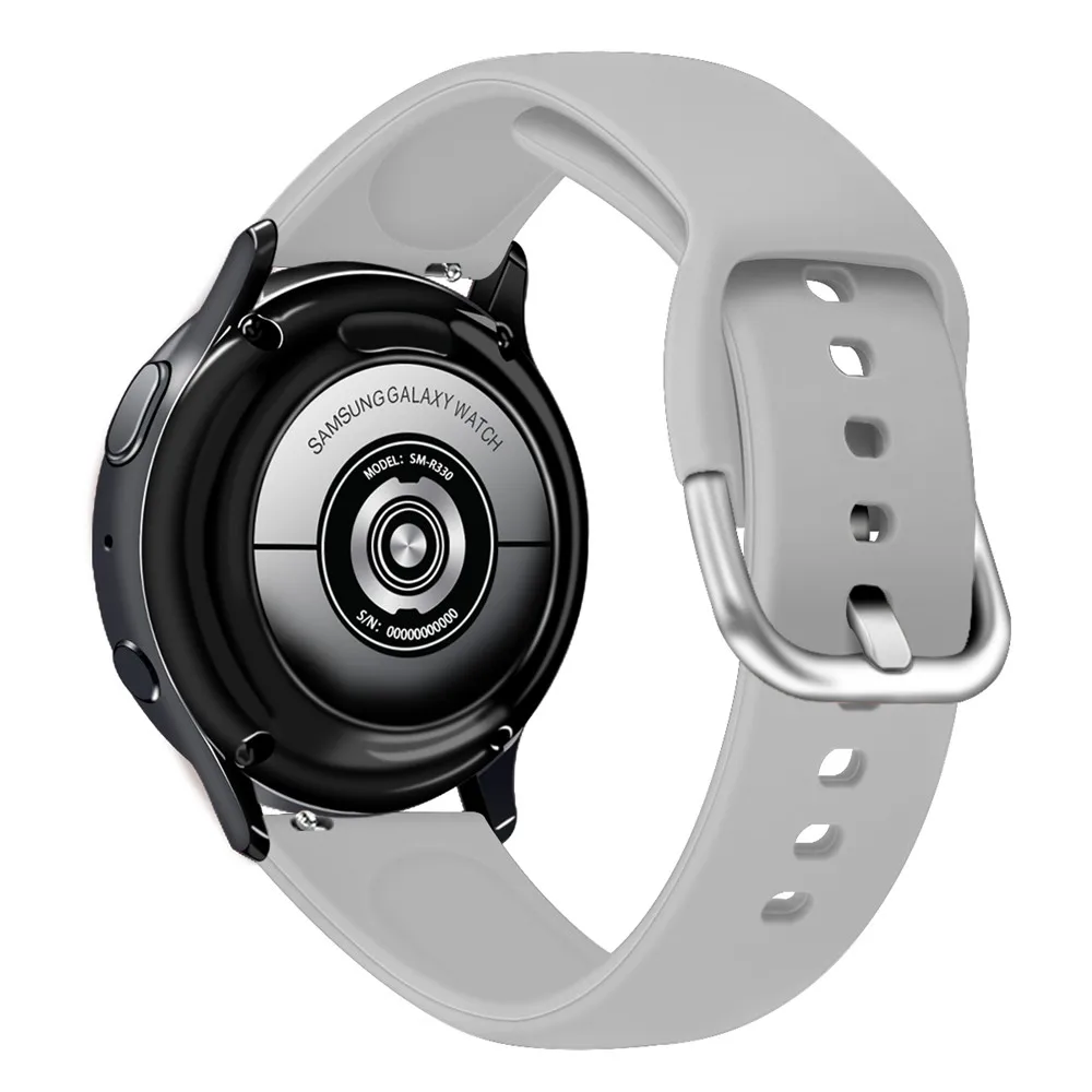 20 мм мягкий силиконовый ремешок для часов samsung Galaxy Watch 42 мм Active2 40 мм 44 мм спортивный ремешок для gear S2 Active 2 Huami Amazfit - Цвет ремешка: Light grey