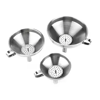 

Stainless Steel Funnel Kitchen Oil Liquid Funnel Metal Funnel With Detachable Filter Wide Mouth Funnel For Canning Kitchen Tools