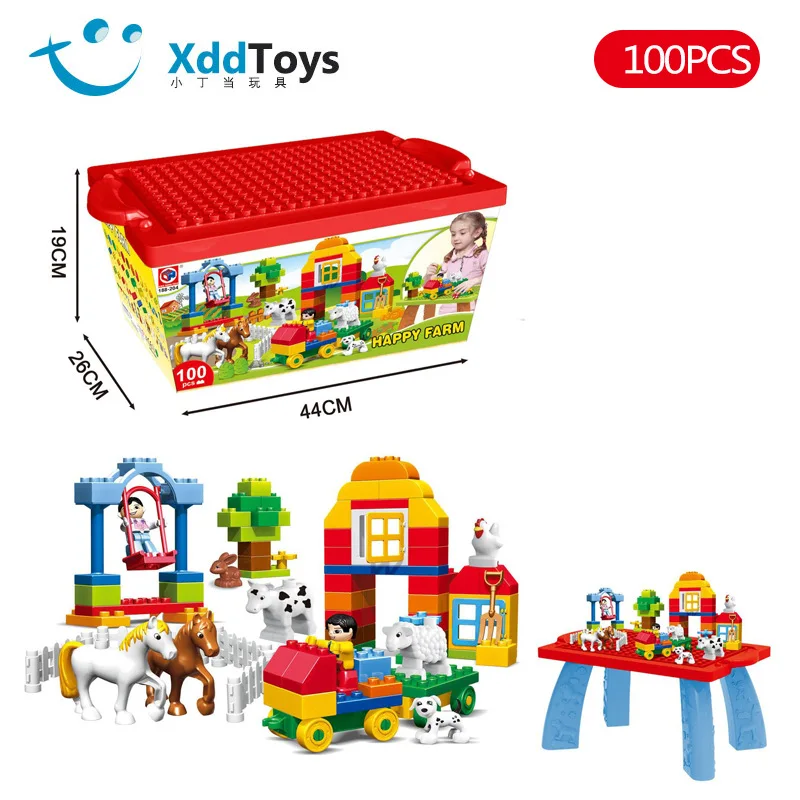 

Building Blocks Table Assembled Educational Toy Farm Mania 100 Children Large Particles Building Blocks Fight Inserted GIRL'S An