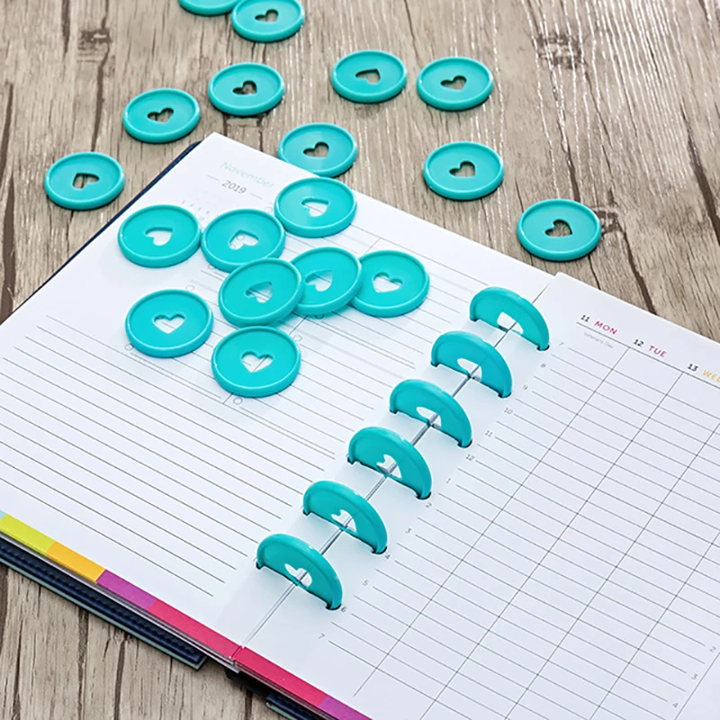 22pcs 35mm Mushroom Hole Binding Discs Notebook Plastic Binding Buckle Planner Disc Binder Mushroom Rings Binder Office Supplies