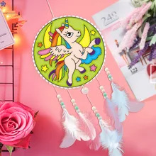 Дети DIY картина Catch Dream Wind Chime кулон ледяные кристаллы цветной рисунок Ловец снов ручной работы для девочек Educat