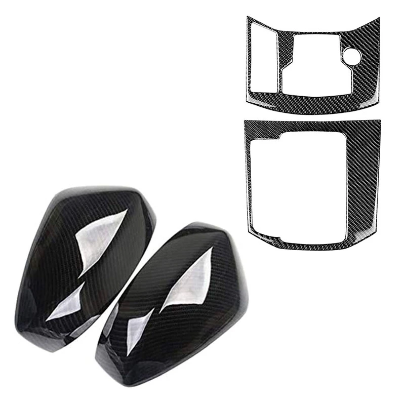 4 Pcs Car Accessories: 2 Rearview Mirror Frame Trim Cover &amp Center Console Gear Box | Автомобили и мотоциклы