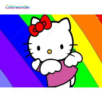 

Cartoon Striated Colours Cat Photography Backdrop Boy Girl Birthday Party Backgrounds For Photo Studio 7x5FT Vinyl Photo Booth